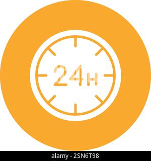 Illustrazione di progettazione dell'icona vettoriale 24 ore Illustrazione Vettoriale