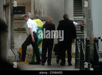 Foto di Michael Steele che arriva alla Royal Courts of Justice nel centro di Londra. Michael Steele, imprigionato a vita nel 1998 per gli omicidi di Tony Tucker, Pat Tate e Craig Rolfe, può essere rilasciato dal carcere, ha detto il Consiglio parole. I tre uomini furono trovati morti a colpi d'arma da fuoco in una Range Rover a Rettendon, vicino a Chelmsford, Essex, nel 1995. Data di pubblicazione: Giovedì 13 febbraio 2025. Foto Stock
