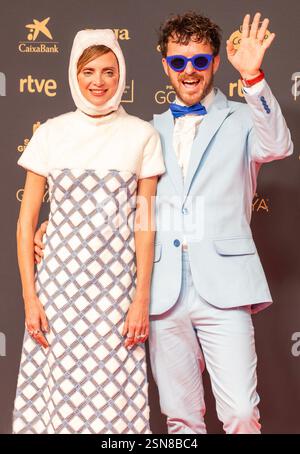 Ganada, Spagna 08 febbraio 2025, Macarena Gómez, de Teresa Helbig, y Aldo Comas partecipa alla 39a edizione della cerimonia "Goya Cinema Awards" al Palacio de Exposiciones y Congresos de Granada, Spagna - © ifnm press Foto Stock
