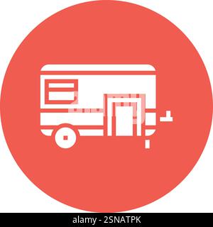 Illustrazione del design dell'icona del vettore del rimorchio da viaggio Illustrazione Vettoriale