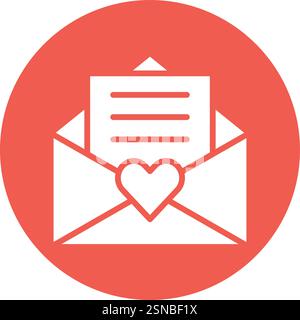Illustrazione del design dell'icona del vettore Love Message Illustrazione Vettoriale