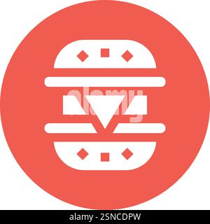 Illustrazione del design dell'icona del vettore Cheese Burger Illustrazione Vettoriale