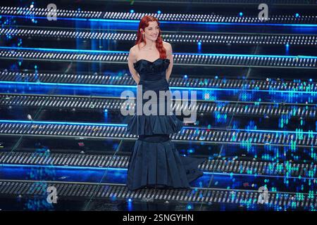 Sanremo, Italia. 13 febbraio 2025. Noemi durante la terza serata della 75a edizione del Festival della canzone Italiana di Sanremo presso il Teatro Ariston di Sanremo - giovedì 13 febbraio 2025. Intrattenimento. (Foto di Marco Alpozzi/LaPresse) credito: LaPresse/Alamy Live News Foto Stock
