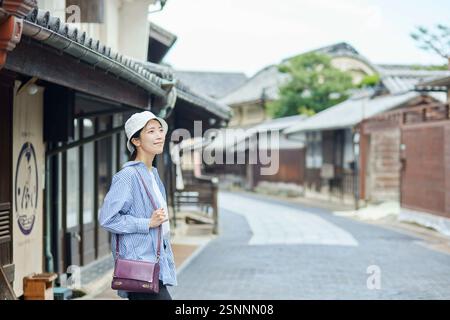 Donne giapponesi che amano viaggiare in destinazioni turistiche Foto Stock