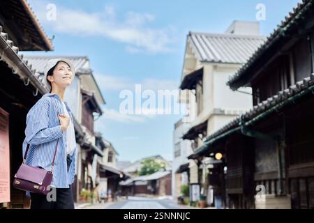 Donne giapponesi che amano viaggiare in destinazioni turistiche Foto Stock