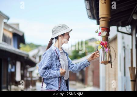 Donne giapponesi che amano viaggiare in destinazioni turistiche Foto Stock