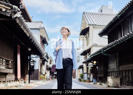 Donne giapponesi che amano viaggiare in destinazioni turistiche Foto Stock