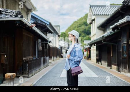 Donne giapponesi che amano viaggiare in destinazioni turistiche Foto Stock