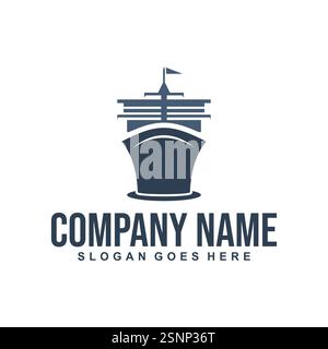 simbolo vettoriale del logo sea ship Illustrazione Vettoriale