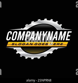 Modern Gear Logo Template Vector Illustrazione Vettoriale