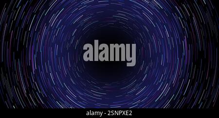 sfondi astratti blu scuro al neon viola tunnel frattale linee futuristiche per carta da parati, intestazione pagina web, banner web, cartellonistica per l'e-commerce Illustrazione Vettoriale