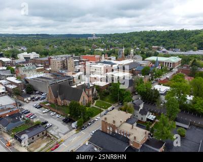 Vista aerea del centro della capitale del Kentucky, Frankfort Foto Stock