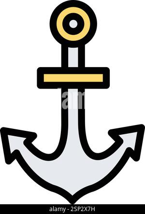 Illustrazione del disegno dell'icona del vettore di ancoraggio Illustrazione Vettoriale