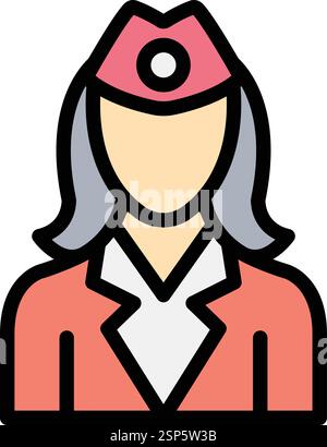 Illustrazione di progettazione dell'icona del vettore dell'addetto di volo Illustrazione Vettoriale