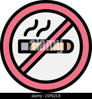 Illustrazione del design dell'icona del vettore vietato fumare Illustrazione Vettoriale