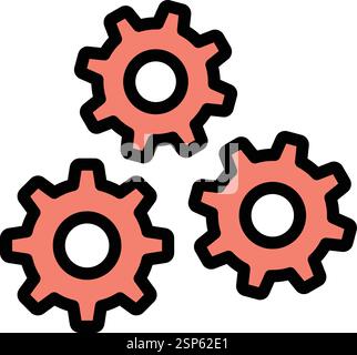 Illustrazione del design dell'icona del vettore della ruota dentata Illustrazione Vettoriale