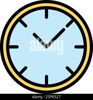 Illustrazione di progettazione dell'icona vettoriale dell'orologio a parete Illustrazione Vettoriale