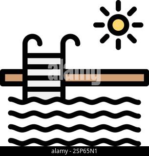 Illustrazione del design dell'icona del vettore della piscina Illustrazione Vettoriale
