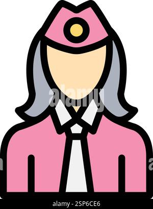 Illustrazione del design dell'icona del vettore Air hostess Illustrazione Vettoriale