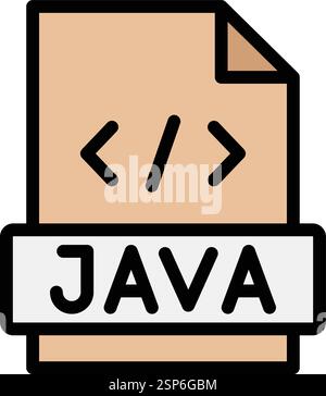 Illustrazione della progettazione dell'icona del vettore Java Illustrazione Vettoriale
