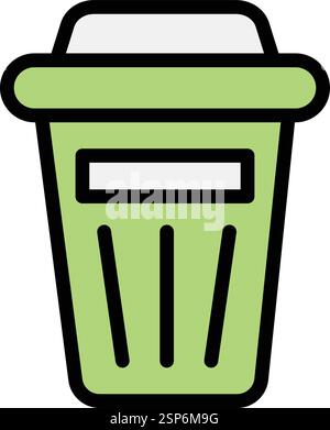 Illustrazione del disegno dell'icona del vettore del cestino Illustrazione Vettoriale