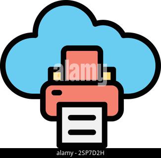 Illustrazione della progettazione di icone vettoriali della stampante Illustrazione Vettoriale