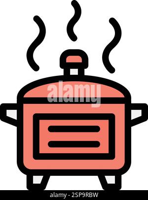 Illustrazione del design dell'icona vettoriale della pentola da cucina calda Illustrazione Vettoriale