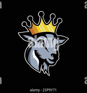 Illustrazione del logo vettoriale stile semplice mascotte capra. Illustrazione Vettoriale
