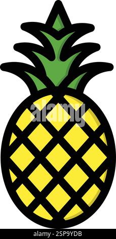 Illustrazione del design dell'icona del vettore dell'ananas Illustrazione Vettoriale