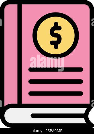 Illustrazione della progettazione di icone vettoriali del libro di note Illustrazione Vettoriale