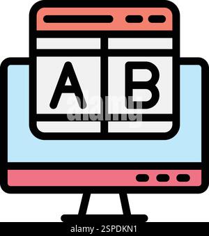 Illustrazione del design dell'icona del vettore AB test Illustrazione Vettoriale