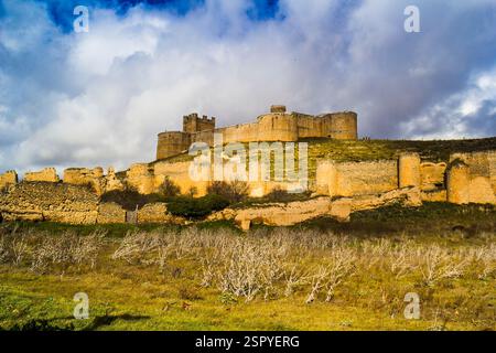 Berlanga de duero, castello, Castilla, Spagna Foto Stock