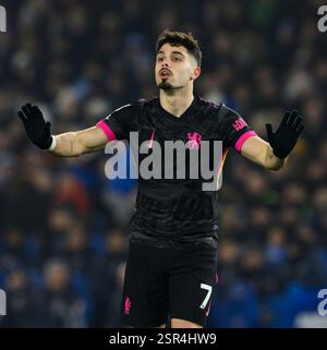Brighton e Hove, Regno Unito. 14 febbraio 2025. Brighton e Hove Brighton Inghilterra, 2025 14 febbraio. Pedro Neto del Chelsea durante la partita di calcio di Premier League tra Brighton & Hove Albion e Chelsea al Falmer Stadium/American Express Stadium, Inghilterra. (David Horton/SPP) (David Horton/SPP) credito: SPP Sport Press Photo. /Alamy Live News Foto Stock