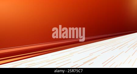 Sfondi astratti arancione rosso scuro con linee e strisce accelerano la strada per sfondi, intestazione pagina Web, banner Web, cartelli per l'e-commerce Illustrazione Vettoriale