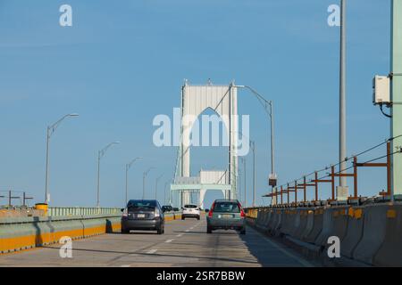 Claiborne Pell/Newport Bridgee Road a Rhode Island, Stati Uniti Foto Stock