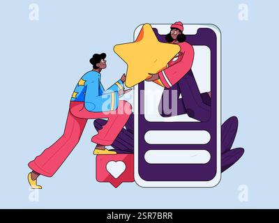 Felice San Valentino concetto vettoriale di carattere piatto immagine business disegnata a mano Illustrazione Vettoriale