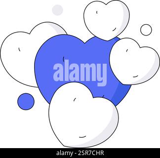 Felice San Valentino concetto vettoriale di carattere piatto immagine business disegnata a mano Illustrazione Vettoriale