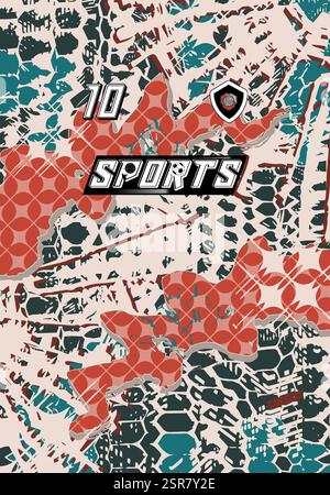 Maglia sportiva Design moderno Atletico calcio pallacanestro calcio Esports Abstract geometrico minimalista alla moda motivi vivaci colori Illustrazione Vettoriale