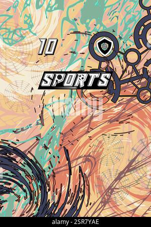 Maglia sportiva Design moderno Atletico calcio pallacanestro calcio Esports Abstract geometrico minimalista alla moda motivi vivaci colori Illustrazione Vettoriale