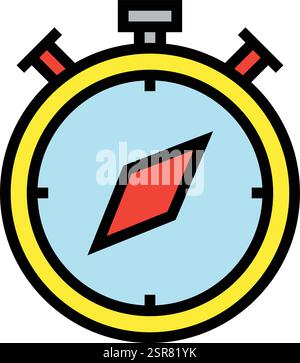 Illustrazione di progettazione dell'icona vettore bussola Illustrazione Vettoriale