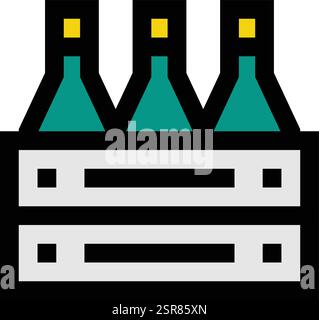 Illustrazione del design dell'icona del vettore della scatola della birra Illustrazione Vettoriale