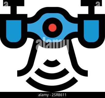 Illustrazione di progettazione dell'icona del vettore drone Illustrazione Vettoriale