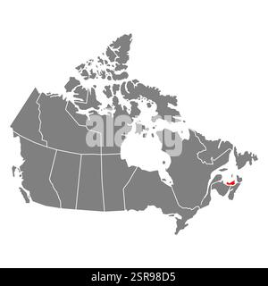 Prince Edward Island of Canada forma mappa, Travel web flat concept icona vettoriale illustrazione . Illustrazione Vettoriale