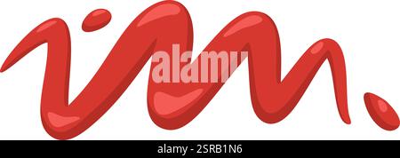 Salsa rossa lucida o lettere ketchup che formano la frase Im, creando un effetto giocoso e vivace. Perfetto per migliorare i progetti e i materiali di marketing relativi al settore alimentare Illustrazione Vettoriale