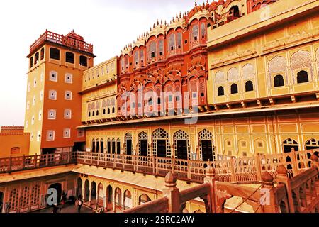 Sul lato posteriore, Hawa Mahal, Jaipur, Rajasthan, India, Asia Foto Stock