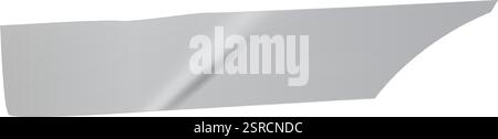 Primo piano di una parte metallica grigia della carrozzeria, caratterizzata da curve morbide e un design astratto su sfondo bianco, ideale per progetti automobilistici o di design Illustrazione Vettoriale
