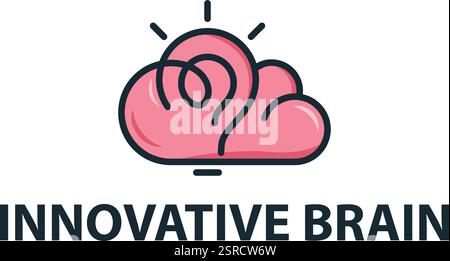 Logo innovativo per cervello e lampadina Illustrazione Vettoriale