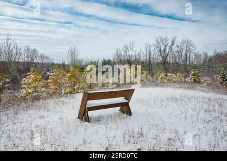 Uno dei miei hotel preferiti dal Door County Land Trust per le racchette da neve è la Oak Road Preserve, situata nel centro della contea di Door, Wisconsin Foto Stock
