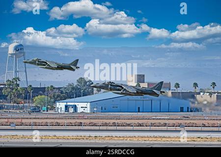 US Marines McDonnel Douglas AV8 Harrier caccia di supporto ravvicinato in partenza da Tucson Arizona Foto Stock