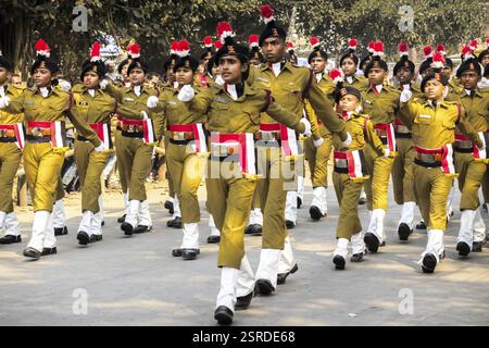 Gruppo scout Festa della repubblica, Kolkata, Bengala occidentale, India, Asia Foto Stock